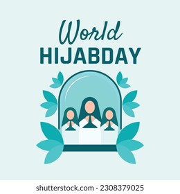 graphic of World Hijab day celebration illustration