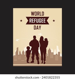 Graphic of world refugee day good for world refugee day celebration. flat design. flyer design.flat illustration.