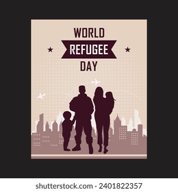 Graphic of world refugee day good for world refugee day celebration. flat design. flyer design.flat illustration.