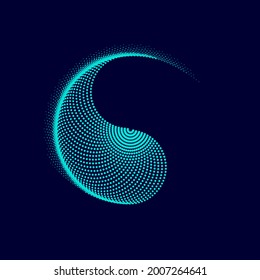 graphic of yin yang presented by dotted blending effect