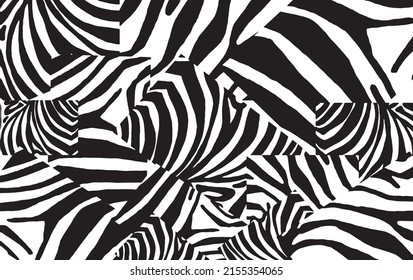 Graphical abstract 3d illustration, zebra stripes. Vector seamless patten for covers, design ,typography