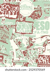 Ilustração vetorial abstrata gráfica. padrão contínuo contemporâneo abstrato. Impressão exclusiva desenhada à mão.