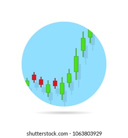 Graphical analysis of financial markets. Flat design.