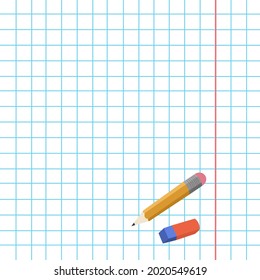 Graphical blank paper sheet for data representation pencil and eraser