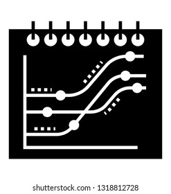 Graphical book solid icon design 