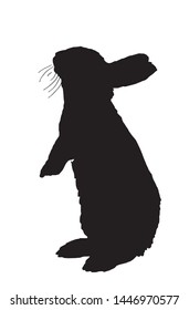 Graphical bunny silhouette isolated on white background,vector illustration for logo,tattoo icons and printing