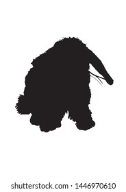 Graphical bunny silhouette isolated on white background,vector illustration for logo,tattoo icons and printing