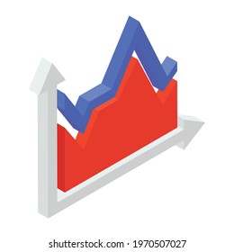 A graphical chart showing area layers symbolizing area graph 