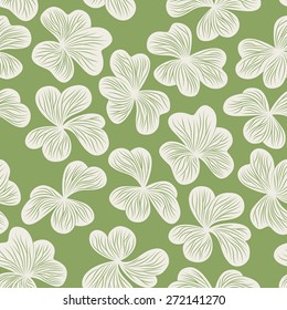 Graphical clover leaves seamless pattern