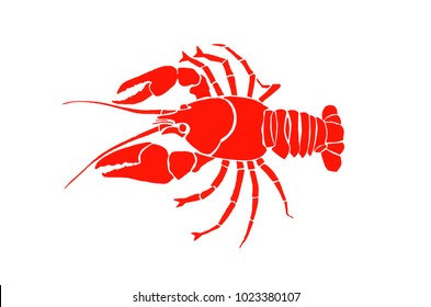 Graphical color crab isolated on white background,vector illustration