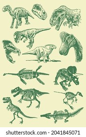 Colores gráficos de dinosaurios, papel pintado elegante con dinosaurios para impresión y tipografía