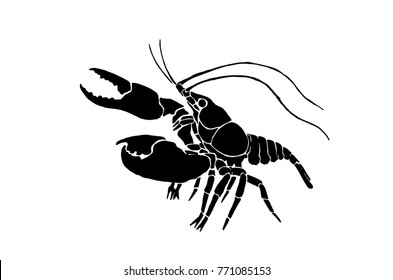 Graphical crab isolated on white background,vector illustration