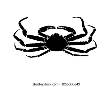 Graphical crab isolated on white,vector tattoo,sea-food illustration