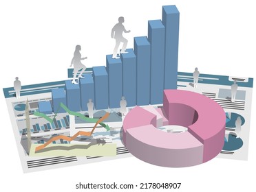 Graphical data image of business Vector Illustration
