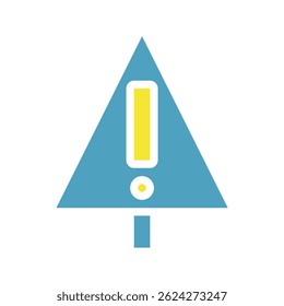 Graphical depiction of a warning, represented by an exclamation point emblem