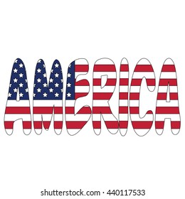 Graphical Depiction Word America American Flag Stock Vector (Royalty ...