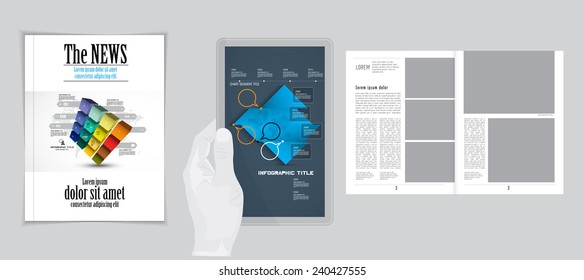 Graphical design magazine template 