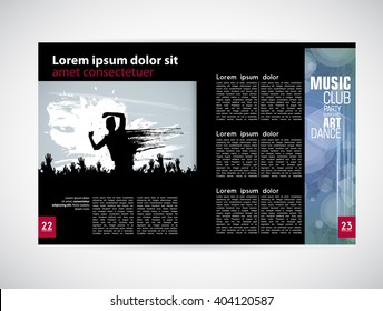 Graphical design magazine template. Vector