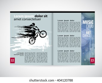 Graphical design magazine template. Vector