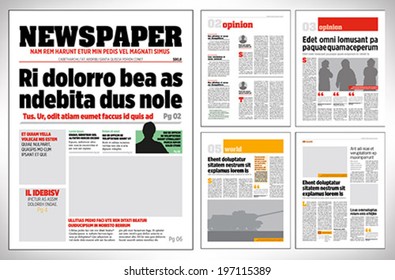 Graphical design newspaper template 