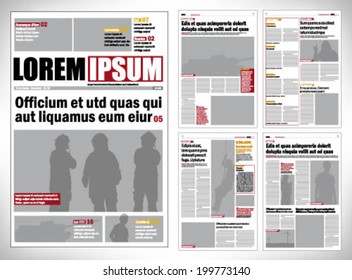 Graphical design newspaper template