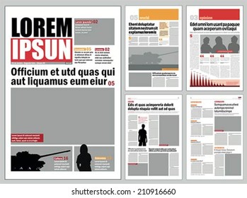 Graphical design newspaper template 