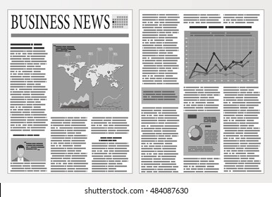 Graphical Design Newspaper Template Infographic Stock Vector (Royalty ...