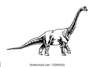 Graphical dinosaur isolated on white background,vector illustration