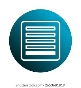 Ícone de documento gráfico dentro do círculo que representa as informações de conteúdo da listagem de arquivos e os dados de produtividade dos negócios