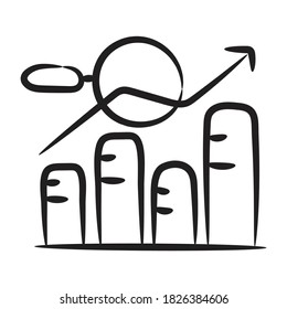 Graphical exploration icon design, business analytics