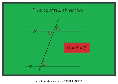 Graphical expression of congruent angles using two parallel lines