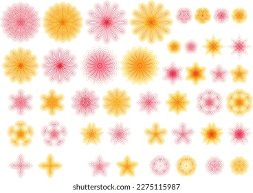 Conjunto de ilustraciones gráficas de flores