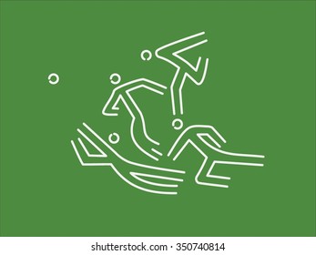 Graphical football players in different poses.