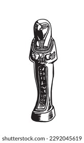 Graphical God Ptah isolated on white, an Egyptian creator god,vector illustration