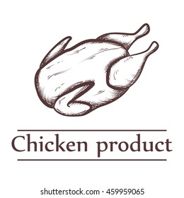 Graphical illustration of chicken products with inscription