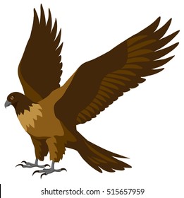 graphical illustration of a Falcon with spread wings