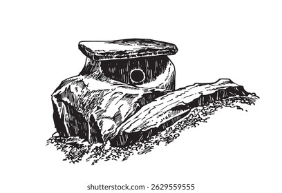 Graphical illustration of Galapagos tortoise on white background , sea habitant 