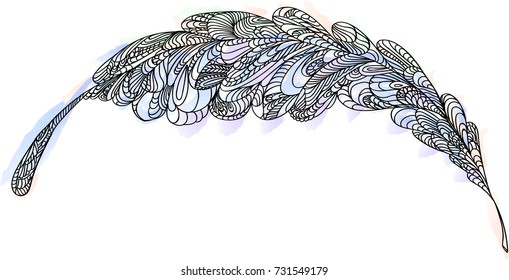 a graphical image of the bird feather with the addition of color