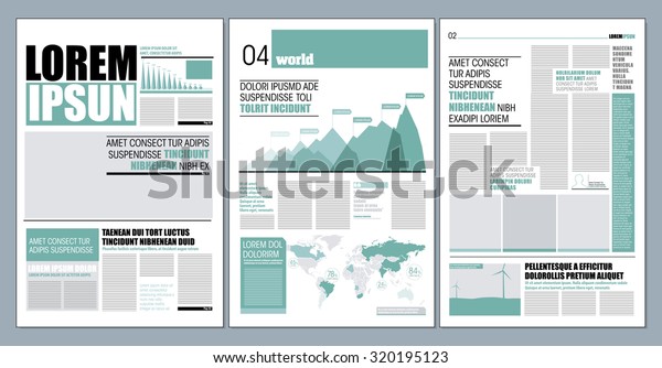 現代の緑の新聞テンプレートのグラフィックレイアウト のベクター画像素材 ロイヤリティフリー