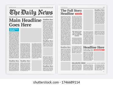 Graphical Layout Vector Newspaper Template