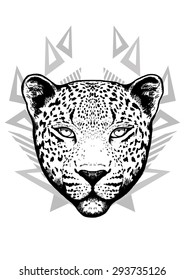 Graphical leopard  with geometrical elements
