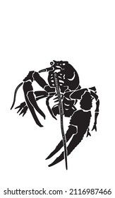 Graphical lobster isolated on white background,vector sea-food element