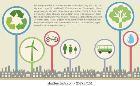 Un modelo gráfico que muestra los edificios y el transporte de los seres humanos
