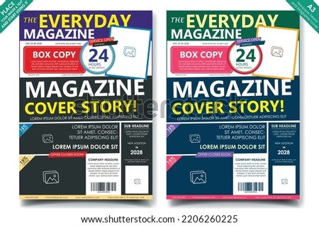 Graphical Newspaper Tabloid cover page design, Colorful Magazine Cover design
