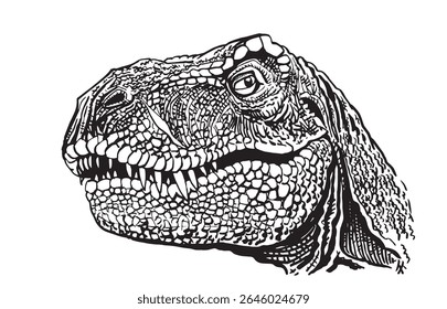 Graphical portrait of tyrannosaurus isolated on white background,vector illustration