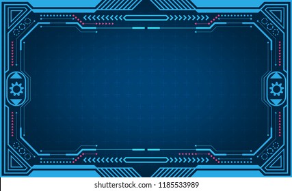 Graphical presentation computer panel, frame, control technology display. vector illustration