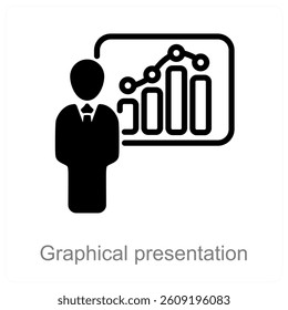 Graphical Presentation and diagrams icon concept