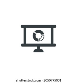 Graphical presentation icon, vector illustration