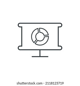 Graphical presentation icon, vector illustration