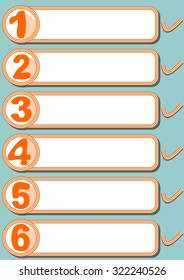 Graphical presentation of the working process in six steps in simple modern design with artistic numbers